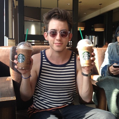 kevinmchale-news:  @kevinmchale going crazy at frapuccino happy hour! #cookiecrumblefrap 