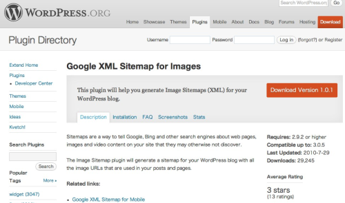 WordPress&#160;› Google XML Sitemap for Images «&#160;WordPress Plugins
