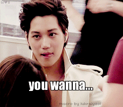 whatthekey:  d-o-nuts:  lukraiyeol:  stop it kai….*credit as tagged*  TEASING HOE.  wait why is this even a question
