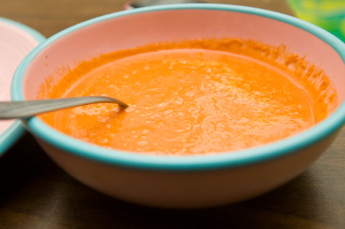 roasted red pepper and tomato soup (by sarahcass.com) 