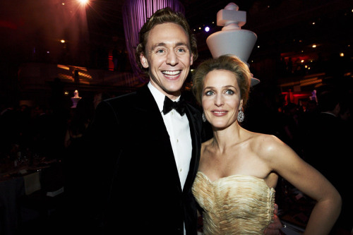 Gillian Anderson and Tom Hiddleston at the BAFTAs 2012 taken by...