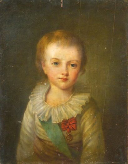 A portrait of Louis-Joseph, eldest son of Louis XVI and Marie Antoinette, from the school of Elisabeth Vigee-Lebrun. 18th century.