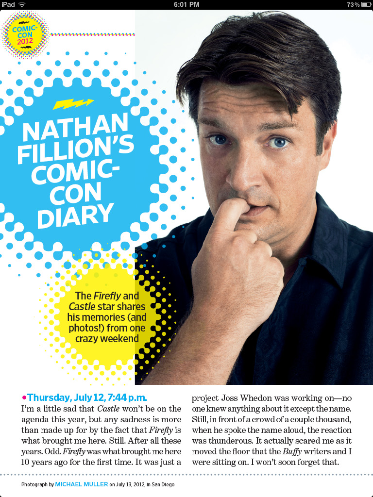 Nathan Fillion's Comic-Con Diary, Part 1 