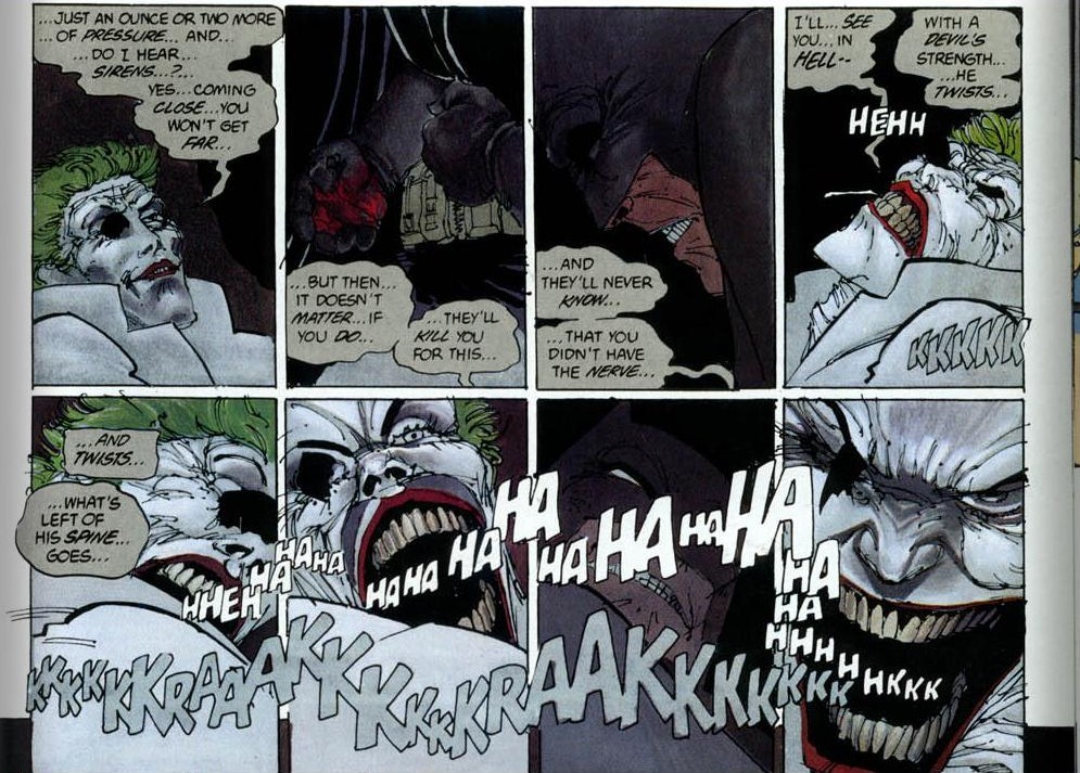 Batman actually does kill the Joker in The Dark Knight Returns; the  dialogue that occurs after he snaps his neck is all in Batman's head. :  r/FanTheories