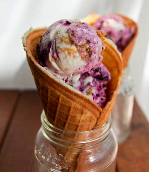 oohhhbaby: blueberry swirl cheesecake ice cream