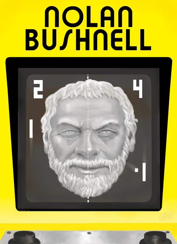 &#8220;Nolan Bushnell: 8-Bit Legend&#8221; Digital painting