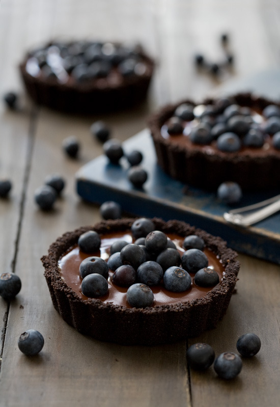 wehavethemunchies: No-Bake Blueberry Truffle Tartlets 