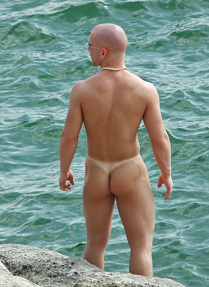Men tan lines beach