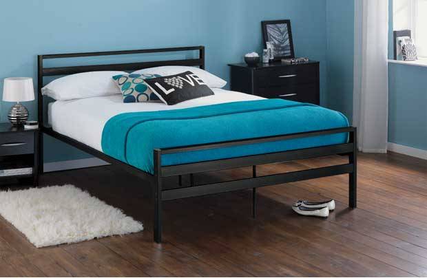Black double bed frame