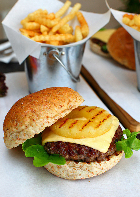 clottedcreamscone: Hawaiian-Cheeseburger by vkeong on Flickr.