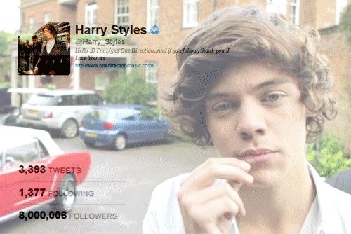  Harry reached 8 million followers on Twitter - 13.11. Congratulations, cupcake. xx 