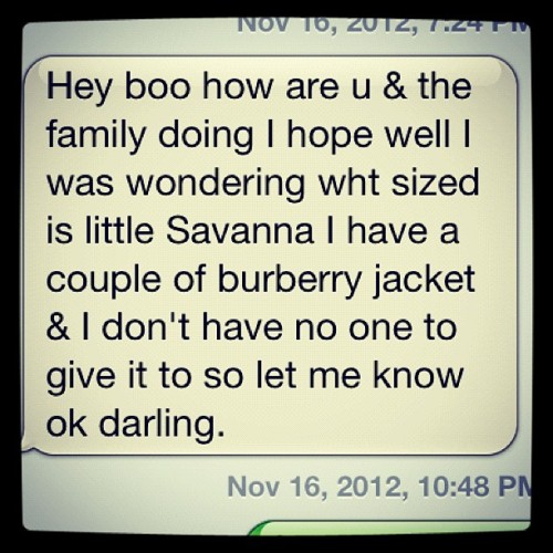 Got this wrong number text earlier. Now I&#8217;m worried about little Savanna &amp; if she&#8217;ll get those cute jackets or not.