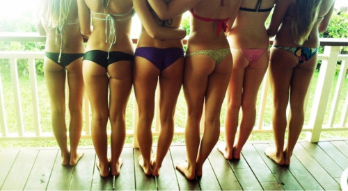 Bridesmaids show off butts