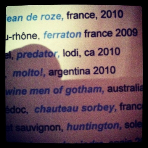 So&#8230;Batman wine or Predator wine?  (at Next Door)