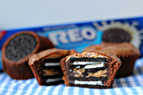clottedcreamscone: Oreo and Peanut Butter Brownie Cakes by milkandhoney2012 on Flickr.