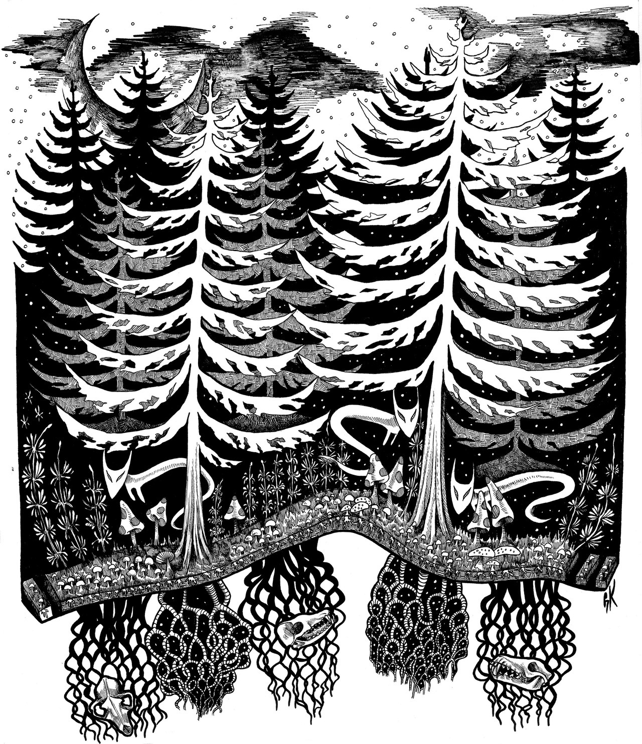 Genevieve Koberstein - &#8220;Tree Spirits&#8221; Dedicated to my lovely home state of Oregon.  http://useitasfuel.tumblr.com/